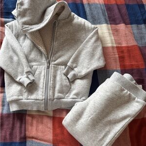 H&M Light Gray Kids Sweatpants and Hoodie Set